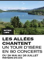 Programme Printemps-été 2019 des Allées Chantent, un tour d'Isère en 80 concerts dans des lieux remarquables du patrimoine isérois
